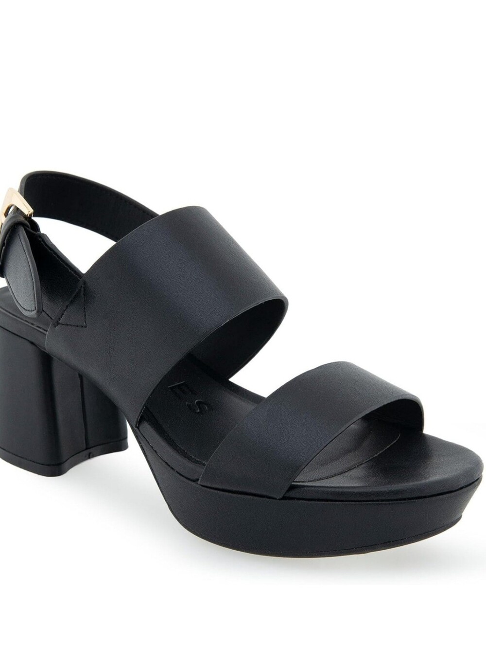 Aerosoles Camilia Black Double Band Platform Sandals - Comfort Block Heel NWOT